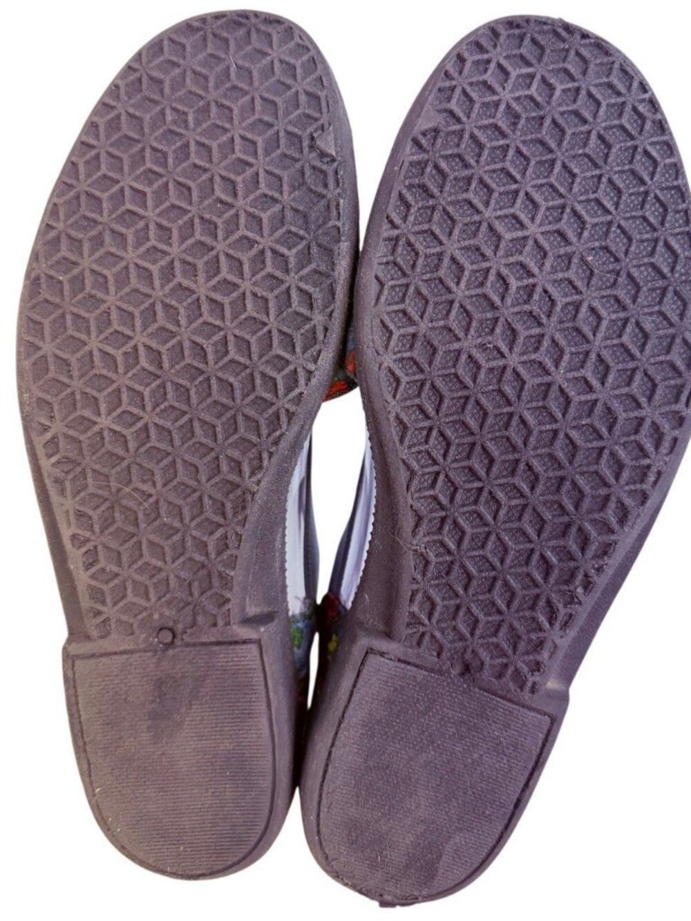 Comfort Ease Stretch Slip on Sandal Denim & Floral Design Women's Size 9W - Picture 5 of 6